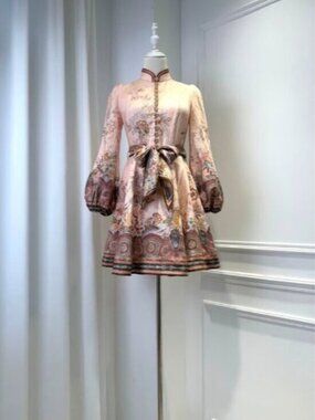 Zimmermann | Dresses | Sale Zimmermann Carnaby Shirred Leopard Print Mini  Dress In Pink Linen Us 4 | Poshmark